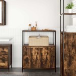vidaXL Dulap de baie cu rafturi stejar afumat 76,5x35x95 cm