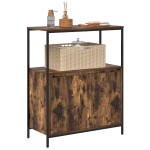 vidaXL Dulap de baie cu rafturi stejar afumat 76,5x35x95 cm