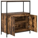 vidaXL Dulap de baie cu rafturi stejar afumat 76,5x35x95 cm
