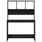 vidaXL Birou cu rafturi, stejar negru, 102x45x148 cm, lemn prelucrat vidaXL Birou cu rafturi, stejar negru, 102x45x148 cm, lemn prelucrat