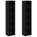 vidaXL Dulapuri CD-uri 2 buc Stejar negru 21x16x93,5 cm Lemn prelucrat vidaXL Dulapuri CD-uri 2 buc Stejar negru 21x16x93,5 cm Lemn prelucrat