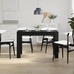 vidaXL Masa de sufragerie din stejar negru 120x60x76 cm lemn prelucrat