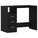 vidaXL Birou cu sertare, stejar negru, 102x50x76 cm, lemn prelucrat