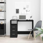 vidaXL Birou cu sertare, stejar negru, 102x50x76 cm, lemn prelucrat