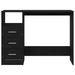 vidaXL Birou cu sertare, stejar negru, 102x50x76 cm, lemn prelucrat
