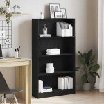 vidaXL Bibliotecă cu 4 etaje Stejar negru 80x24x143 cm Lemn prelucrat vidaXL Bibliotecă cu 4 etaje Stejar negru 80x24x143 cm Lemn prelucrat