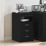 vidaXL Dulap cu sertare, stejar negru, 40x50x76 cm, lemn prelucrat vidaXL Dulap cu sertare, stejar negru, 40x50x76 cm, lemn prelucrat