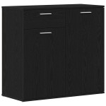 vidaXL Servantă, stejar negru, 80x36 x75 cm, lemn prelucrat vidaXL Servantă, stejar negru, 80x36 x75 cm, lemn prelucrat