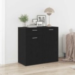 vidaXL Servantă, stejar negru, 80x36 x75 cm, lemn prelucrat vidaXL Servantă, stejar negru, 80x36 x75 cm, lemn prelucrat