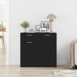 vidaXL Servantă, stejar negru, 80x36 x75 cm, lemn prelucrat vidaXL Servantă, stejar negru, 80x36 x75 cm, lemn prelucrat