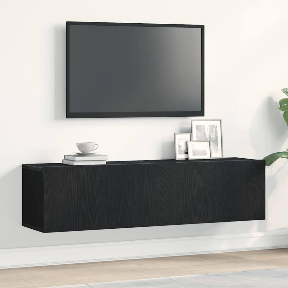 vidaXL Dulap TV Stejar negru 120x30x30,5 cm Lemn prelucrat
