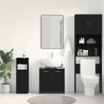 vidaXL Dulap pentru chiuvetă de baie stejar negru lemn prelucrat vidaXL Dulap pentru chiuvetă de baie stejar negru lemn prelucrat