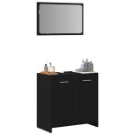 vidaXL Dulap de baie cu oglindă din lemn de stejar negru vidaXL Dulap de baie cu oglindă din lemn de stejar negru
