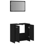 vidaXL Dulap de baie cu oglindă din lemn de stejar negru vidaXL Dulap de baie cu oglindă din lemn de stejar negru
