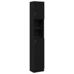 vidaXL Dulap de baie stejar negru 32x25,5x190 cm lemn prelucrat vidaXL Dulap de baie stejar negru 32x25,5x190 cm lemn prelucrat