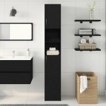vidaXL Dulap de baie stejar negru 32x25,5x190 cm lemn prelucrat vidaXL Dulap de baie stejar negru 32x25,5x190 cm lemn prelucrat