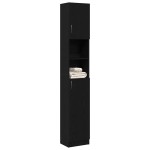 vidaXL Dulap de baie stejar negru 32x25,5x190 cm lemn prelucrat vidaXL Dulap de baie stejar negru 32x25,5x190 cm lemn prelucrat