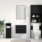 vidaXL Dulap chiuvetă baie, stejar negru, 60x38,5x46cm, lemn prelucrat vidaXL Dulap chiuvetă baie, stejar negru, 60x38,5x46cm, lemn prelucrat