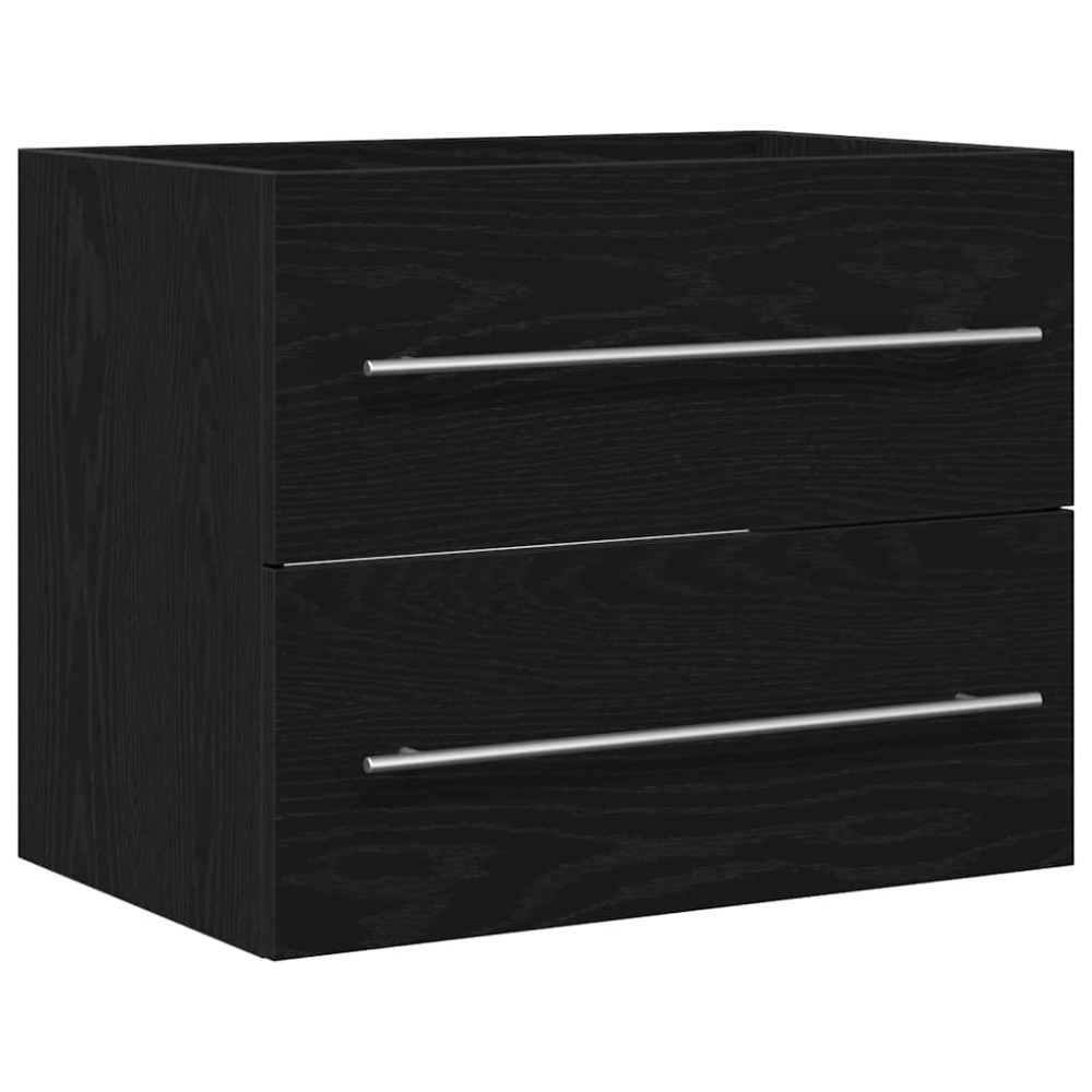 vidaXL Dulap pentru chiuveta de baie stejar negru lemn prelucrat
