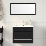 vidaXL Dulap pentru chiuveta de baie stejar negru lemn prelucrat vidaXL Dulap pentru chiuveta de baie stejar negru lemn prelucrat