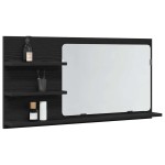 vidaXL Dulap cu oglindă pentru baie, stejar negru, 90x11x45 cm, lemn stratificat vidaXL Dulap cu oglindă pentru baie, stejar negru, 90x11x45 cm, lemn stratificat