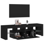 vidaXL Dulap TV cu LED stejar negru 140x36,5x40 cm lemn prelucrat