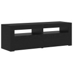 vidaXL Dulap TV cu LED stejar negru 120x35x40 cm lemn prelucrat
