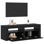 vidaXL Dulap TV cu LED stejar negru 120x35x40 cm lemn prelucrat