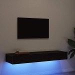 vidaXL Mobilier TV cu lumini LED, 2 buc., stejar negru, 60x35x15,5 cm vidaXL Mobilier TV cu lumini LED, 2 buc., stejar negru, 60x35x15,5 cm