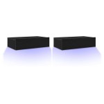 vidaXL Mobilier TV cu lumini LED, 2 buc., stejar negru, 60x35x15,5 cm vidaXL Mobilier TV cu lumini LED, 2 buc., stejar negru, 60x35x15,5 cm