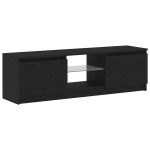 vidaXL Dulap TV cu LED stejar negru 120x30x36cm lemn prelucrat