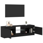 vidaXL Dulap TV cu LED stejar negru 120x30x36cm lemn prelucrat
