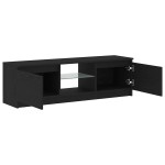 vidaXL Dulap TV cu LED stejar negru 120x30x36cm lemn prelucrat