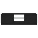 vidaXL Dulap TV cu LED stejar negru 120x30x36cm lemn prelucrat