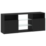 vidaXL Dulap TV cu LED stejar negru 120x30x50 cm lemn prelucrat
