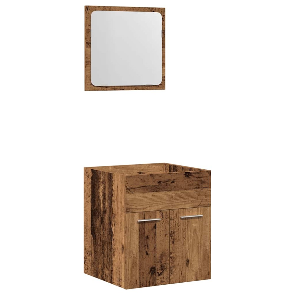 vidaXL Set mobilier de baie, 2 piese, lemn vechi, lemn prelucrat