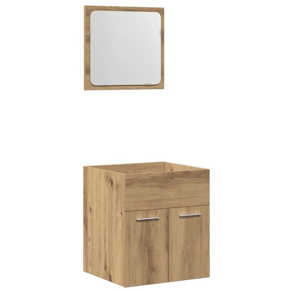 vidaXL Set mobilier de baie, 2 piese, stejar artizanal, lemn prelucrat