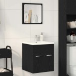 vidaXL Set de mobilier de baie din 2 piese din lemn de stejar negru vidaXL Set de mobilier de baie din 2 piese din lemn de stejar negru