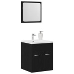 vidaXL Set de mobilier de baie din 2 piese din lemn de stejar negru vidaXL Set de mobilier de baie din 2 piese din lemn de stejar negru