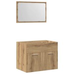 vidaXL Set mobilier de baie, 2 piese, stejar artizanal, lemn prelucrat vidaXL Set mobilier de baie, 2 piese, stejar artizanal, lemn prelucrat