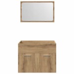 vidaXL Set mobilier de baie, 2 piese, stejar artizanal, lemn prelucrat vidaXL Set mobilier de baie, 2 piese, stejar artizanal, lemn prelucrat
