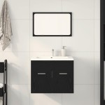 vidaXL Set de mobilier de baie din 2 piese din lemn de stejar negru vidaXL Set de mobilier de baie din 2 piese din lemn de stejar negru
