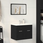 vidaXL Set de mobilier de baie din 2 piese din lemn de stejar negru vidaXL Set de mobilier de baie din 2 piese din lemn de stejar negru