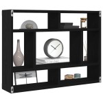 vidaXL Raft de perete, stejar negru, 75x16x55 cm, lemn prelucrat