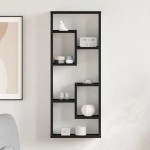vidaXL Raft de perete, stejar negru, 36x16x90 cm, lemn stratificat