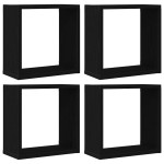 vidaXL Rafturi de perete cub 4 buc. stejar negru, 30x15x30 cm lemn vidaXL Rafturi de perete cub 4 buc. stejar negru, 30x15x30 cm lemn