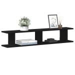 vidaXL Rafturi de perete 2 buc Stejar negru 105x18x2 cm Lemn prelucrat vidaXL Rafturi de perete 2 buc Stejar negru 105x18x2 cm Lemn prelucrat
