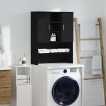 vidaXL Dulap mașină de spălat stejar negru 70,5x25,5x90 cm vidaXL Dulap mașină de spălat stejar negru 70,5x25,5x90 cm