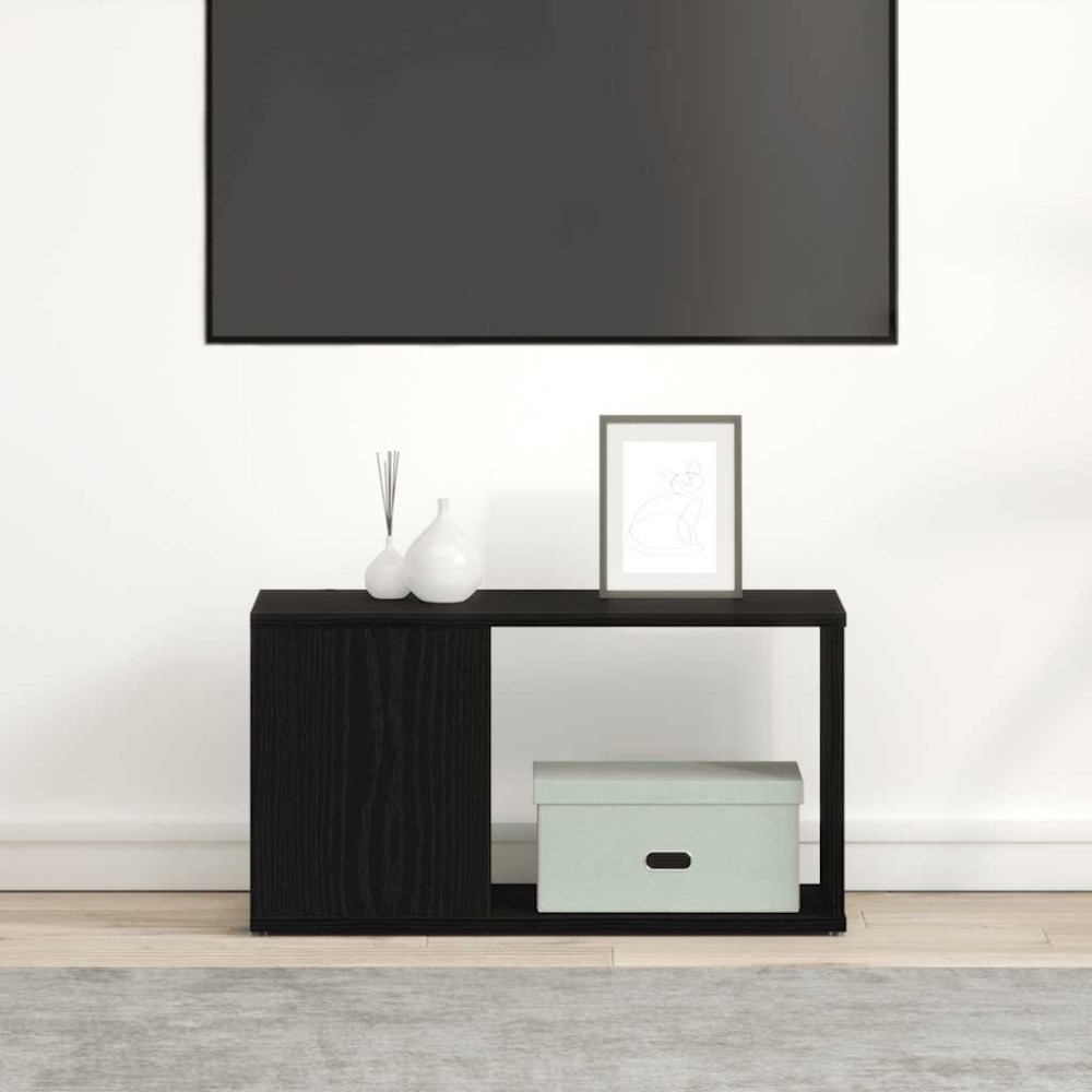 vidaXL Dulap TV Stejar Negru 60x24x32 cm Lemn prelucrat