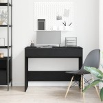 vidaXL Birou Stejar negru 101x50x76,5 cm Lemn prelucrat